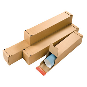 COLOMPAC Tubo postale CP 072 - doppio strip - 61 x 10,8 x 10,8 cm - cartone ondulato - avana