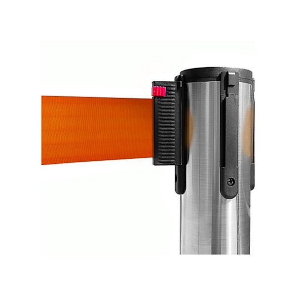 Colonnina colore acciaio spazzolato con nastro arancio 100cm x 3m - 7
