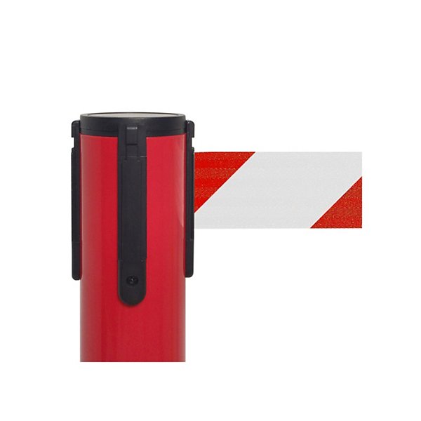 Colonnina colore acciaio spazzolato con nastro arancio 100cm x 3m - 32