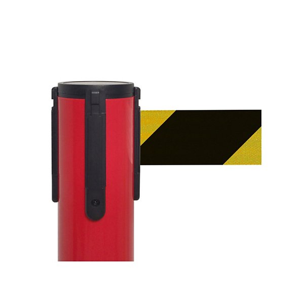 Colonnina colore acciaio spazzolato con nastro arancio 100cm x 3m - 35