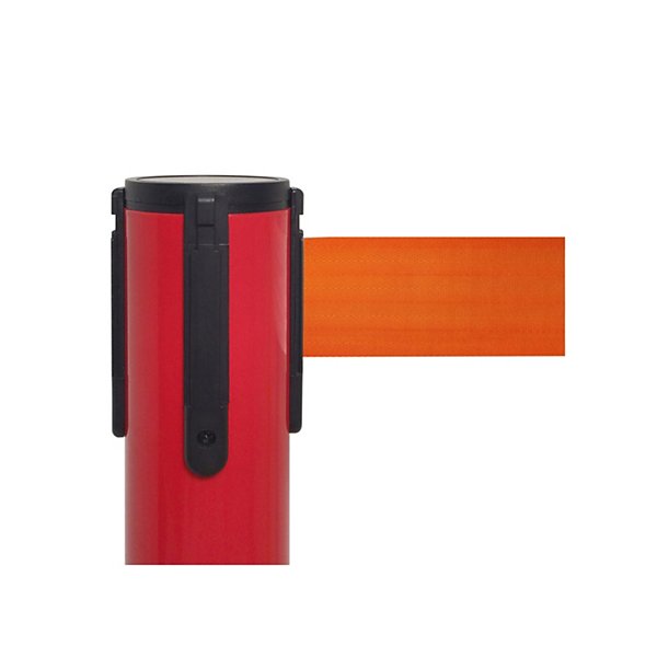 Colonnina colore acciaio spazzolato con nastro arancio 100cm x 3m - 37