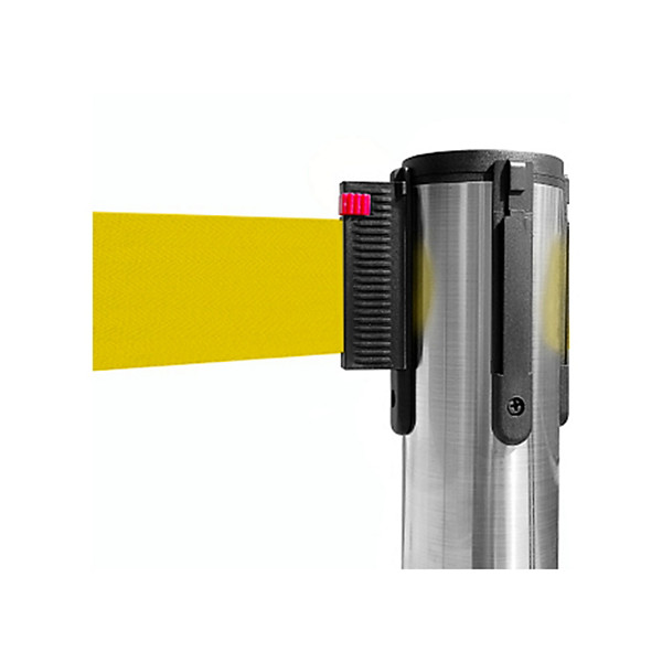 Colonnina colore acciaio spazzolato con nastro giallo 100cm x 3m - 1