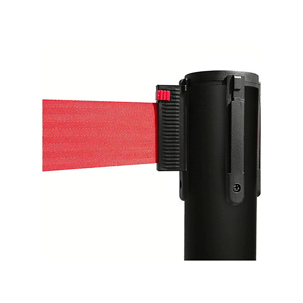 Colonnina colore nero con nastro rosso 100cm x 3m - 1