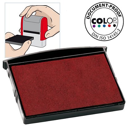 COLOP Cassette d'encre pré-encrée E/2600 pour timbre automatique Classic line 2600 - Rouge (lot de 2) - 1