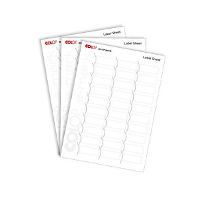 Colop E-Mark Etiquetas multiuso para marcador electrónico, autoadhesivas permanentes, cantos romos, 48 x 18 mm, blanco