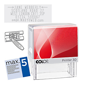 Colop Printer 30/1 Set Sello de entintaje automático con imprentilla Colop Printer 30/1 Set Sello de entintaje automático con imprentilla
