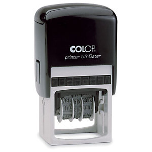 Colop Printer 53 Sello fechador personalizable con entintaje automático tinta azul