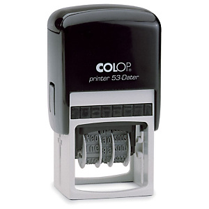 Colop Printer 53 Sello fechador personalizable con entintaje automático tinta azul Colop Printer 53 Sello fechador personalizable con entintaje automático tinta azul