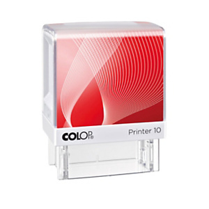 COLOP Printer Line Standard Timbro autoinchiostrante personalizzato Printer 10, 3 righe, 10 x 27 mm, Impronta Rossa COLOP Printer Line Standard Timbro autoinchiostrante personalizzato Printer 10, 3 righe, 10 x 27 mm, Impronta Rossa