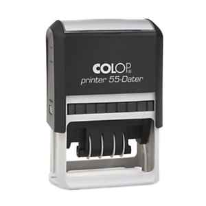 COLOP Printer Line Timbro autoinchiostrante personalizzato con datario Printer 55 Dater, 7 righe, 40 x 60 mm, Impronta Nera COLOP Printer Line Timbro autoinchiostrante personalizzato con datario Printer 55 Dater, 7 righe, 40 x 60 mm, Impronta Nera