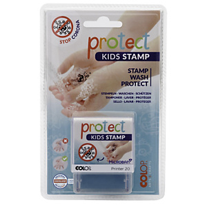 Colop Protect Kids Stamp Printer 20 sello para motivar a los niños a lavarse las manos Colop Protect Kids Stamp Printer 20 sello para motivar a los niños a lavarse las manos