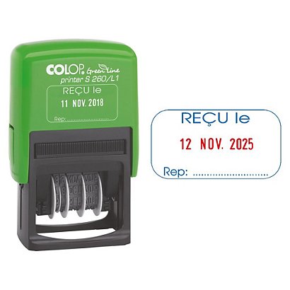 Colop Tampon dateur Printer Green line S 260L - formule Reçu le - 1