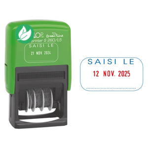 Colop Tampon dateur Printer Green line S 260L - formule "Saisi le" - Bicolore