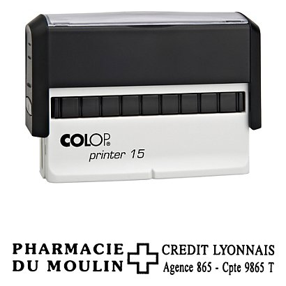 Colop Tampon encreur personnalisable Printer 15 - Noir - 3 lignes
