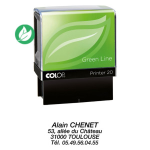 Colop Tampon encreur personnalisable Printer 20 Green Line - 4 lignes