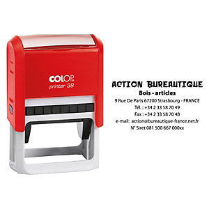 Colop Tampon encreur personnalisable Printer 38 - Rouge - 7 lignes