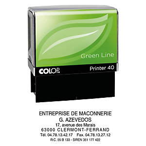 Colop Tampon encreur personnalisable Printer 40 Green Line - 6 lignes - Noir