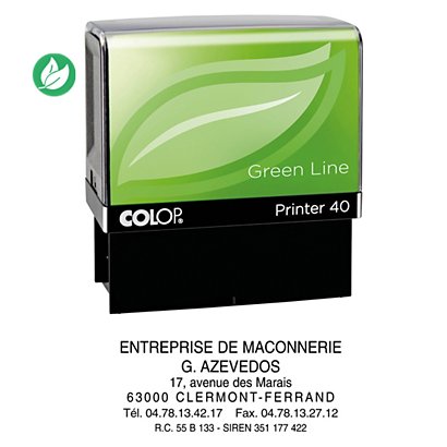 Colop Tampon encreur personnalisable Printer 40 Green Line - 6 lignes