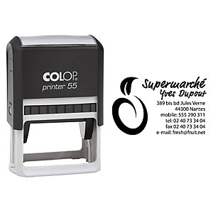 Colop Tampon encreur personnalisable Printer 55 - Noir - 8 lignes