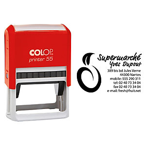 Colop Tampon encreur personnalisable Printer 55 - Rouge - 8 lignes