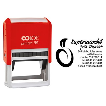 Colop Tampon encreur personnalisable Printer 55 - Rouge - 8 lignes