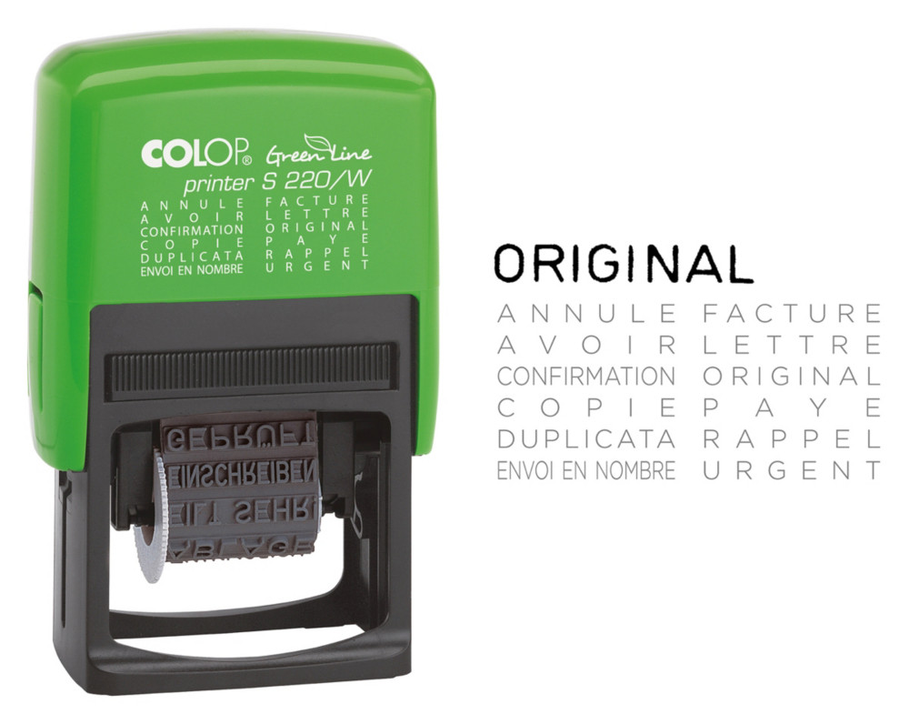 Colop Tampon encreur Printer Green Line S 220/W - multi formules - Noir