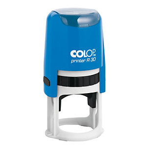 Colop Tampon encreur rond personnalisable Printer R30 - Bleu - 4 lignes