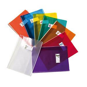COLOROSA Coprimaxi Cristallo 14 - c/alette e portanome - PVC - 140 mic - A4 - trasparente rosso COLOROSA Coprimaxi Cristallo 14 - c/alette e portanome - PVC - 140 mic - A4 - trasparente rosso
