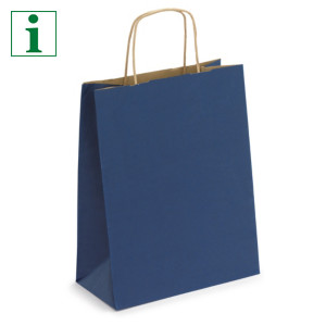 Coloured Kraft paper carrier bags with twisted handles