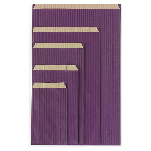 Coloured kraft paper gift bags, purple, 160x250x80mm, pack of 250 - 1