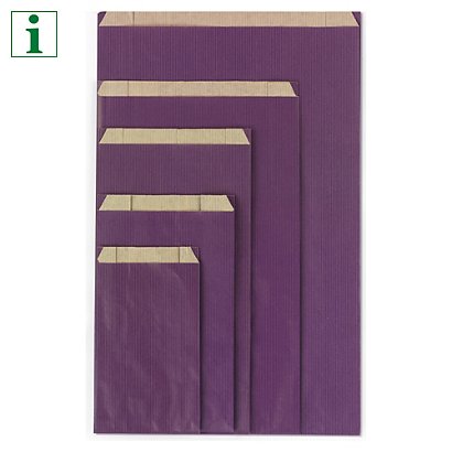 Coloured kraft paper gift bags, purple, 160x250x80mm, pack of 250 - 1