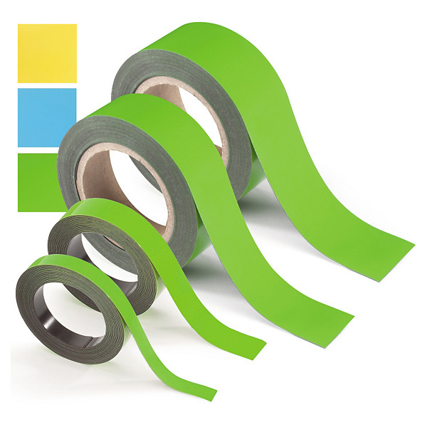 Coloured magnetic labels on a roll, yellow, 50mmx5m - 1