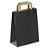 Coloured paper carrier bags with flat handles, black, 220x340x100mm, pack of 50 - 1