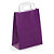Coloured paper carrier bags with flat handles, purple, 220x340x100mm, pack of 50 - 1