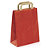 Coloured paper carrier bags with flat handles, red, 220x340x100mm, pack of 50 - 1