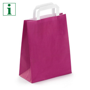 Coloured paper carrier bags with flat handles