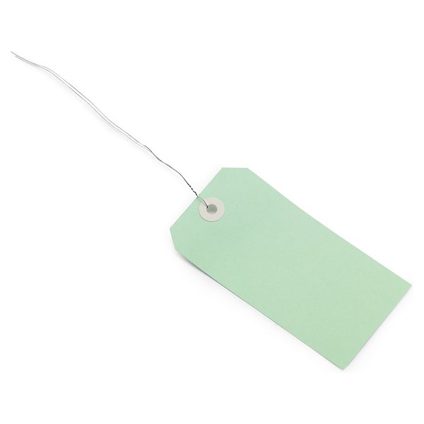 Coloured paper tags with wire ties, blue, 125x63mm, pack of 1000 - 4