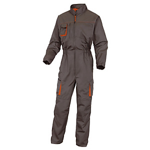 Combinaison de travail Mach2 en polycoton gris et orange DeltaPlus, Taille XL Combinaison de travail Mach2 en polycoton gris et orange DeltaPlus, Taille XL