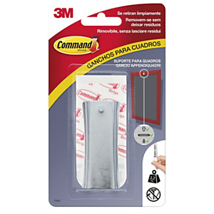 Command™ Appendifoto seghettato, 1 gancio di metallo + 2 set di stabilizzatori + 2 strisce grandi, 2,2 kg, Colore argento Command™ Appendifoto seghettato, 1 gancio di metallo + 2 set di stabilizzatori + 2 strisce grandi, 2,2 kg, Colore argento