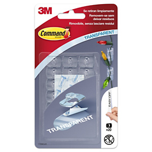 Command™ Clip Deco, 20 clip 24 mini strisce, Colore trasparente Command™ Clip Deco, 20 clip 24 mini strisce, Colore trasparente