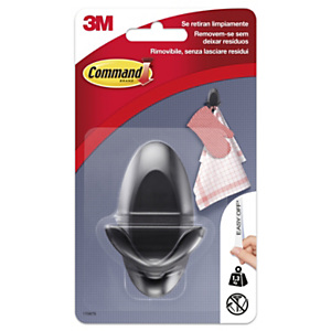 Command™ Gancho doble, 1 gancho, 2 tiras medianas, 1,3 kg, pizarra Command™ Gancho doble, 1 gancho, 2 tiras medianas, 1,3 kg, pizarra