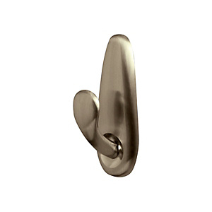 Command™ Gancho metálico con tiras resistentes al agua, níquel cepillado, 1 gancho, 2 tiras pequeñas, 500 g Command™ Gancho metálico con tiras resistentes al agua, níquel cepillado, 1 gancho, 2 tiras pequeñas, 500 g