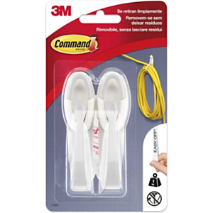 Command™ Organizador de cables, mediano, 2 ganchos, 2 tiras medianas, 1 kg Command™ Organizador de cables, mediano, 2 ganchos, 2 tiras medianas, 1 kg