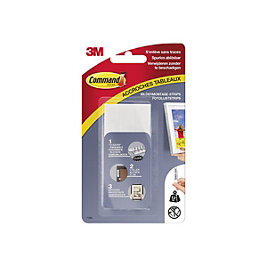 Command™ Tiras para colgar cuadros, 4 x 2 tiras grandes, blanco, 7,2 kg Command™ Tiras para colgar cuadros, 4 x 2 tiras grandes, blanco, 7,2 kg