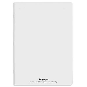 CONQUERANT C9 Cahier piqûre 17x22cm 96 pages 90g grands carreaux Seyès. Couverture polypropylène Gris