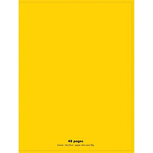 CONQUERANT C9 Cahier piqûre 24x32cm 48 pages 90g grands carreaux Seyès. Couverture polypropylène Jaune