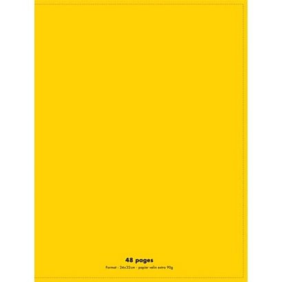 CONQUERANT C9 Cahier piqûre 24x32cm 48 pages 90g grands carreaux Seyès. Couverture polypropylène Jaune
