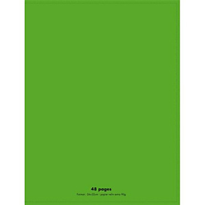 CONQUERANT C9 Cahier piqûre 24x32cm 48 pages 90g grands carreaux Seyès. Couverture polypropylène Vert