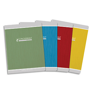 CONQUERANT Cahier Recyclé 17x22cm Seyès 48 Pages 90g Agrafées Couverture Carte Coloris Assortis CONQUERANT Cahier Recyclé 17x22cm Seyès 48 Pages 90g Agrafées Couverture Carte Coloris Assortis