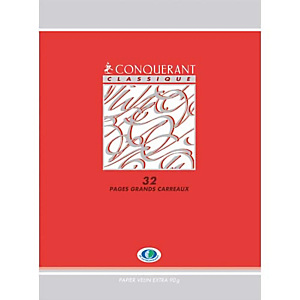 CONQUERANT Cahiers 90g/carte vernie/Apprentissage de l'écriture 17x22 cm/32 pages Seyès 4 mm